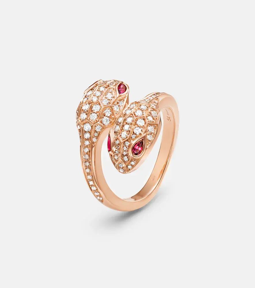 BVLGARI Serpenti Seduttori 18kt rose gold ring with diamonds and rubellites | Thumbnail 2 BVLGARI Serpenti Seduttori 18kt rose gold ring with diamonds and rubellites | Thumbnail 2