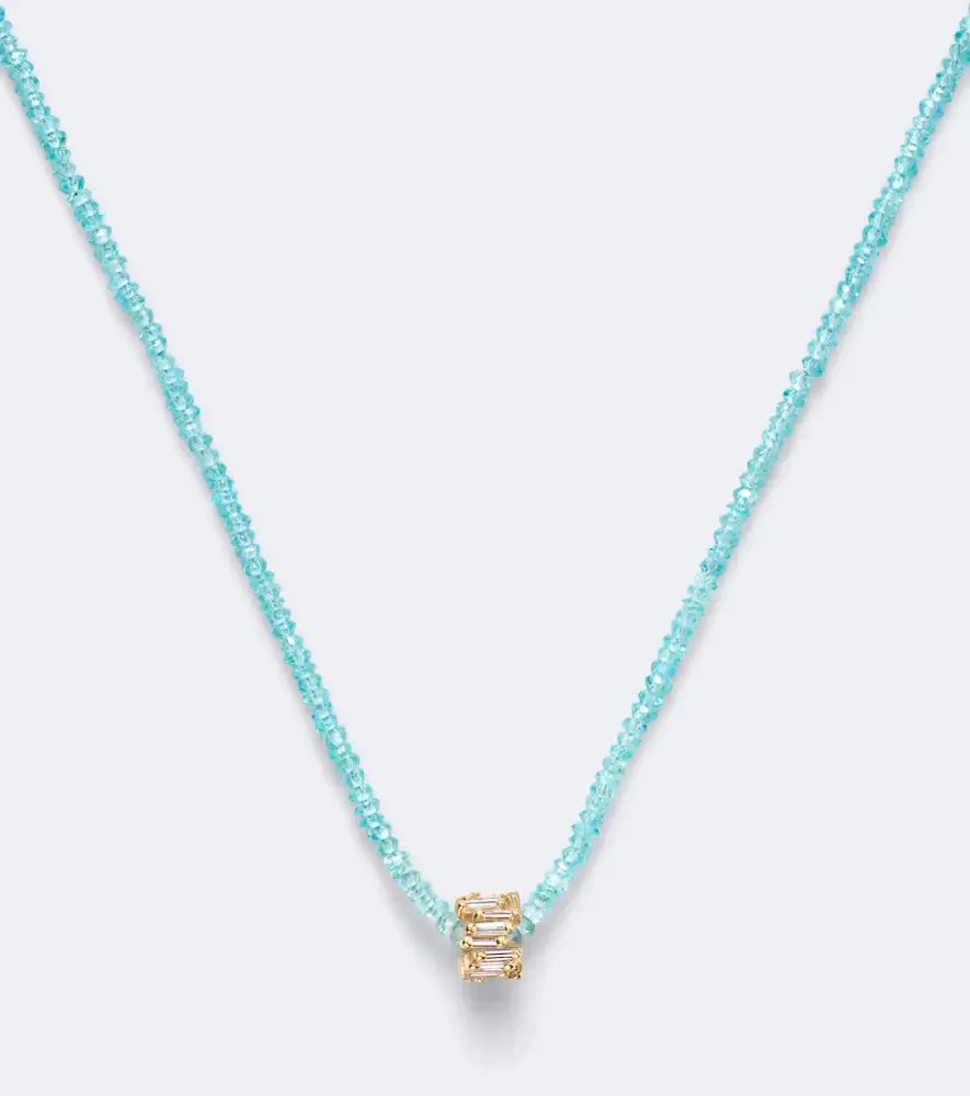 Suzanne Kalan Infinite 18kt gold beaded necklace with apatites and diamonds | Thumbnail 3 Suzanne Kalan Infinite 18kt gold beaded necklace with apatites and diamonds | Thumbnail 3