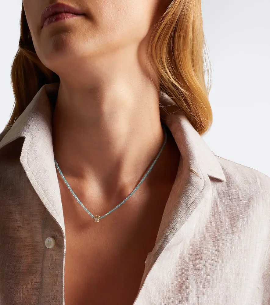 Suzanne Kalan Infinite 18kt gold beaded necklace with apatites and diamonds | Thumbnail 4 Suzanne Kalan Infinite 18kt gold beaded necklace with apatites and diamonds | Thumbnail 4