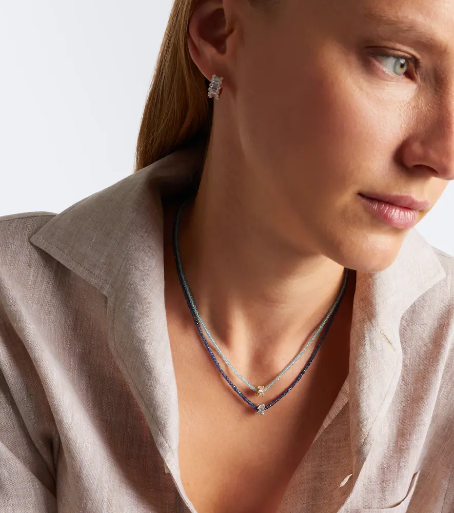 Suzanne Kalan Infinite 18kt gold beaded necklace with apatites and diamonds | Thumbnail 5 Suzanne Kalan Infinite 18kt gold beaded necklace with apatites and diamonds | Thumbnail 5