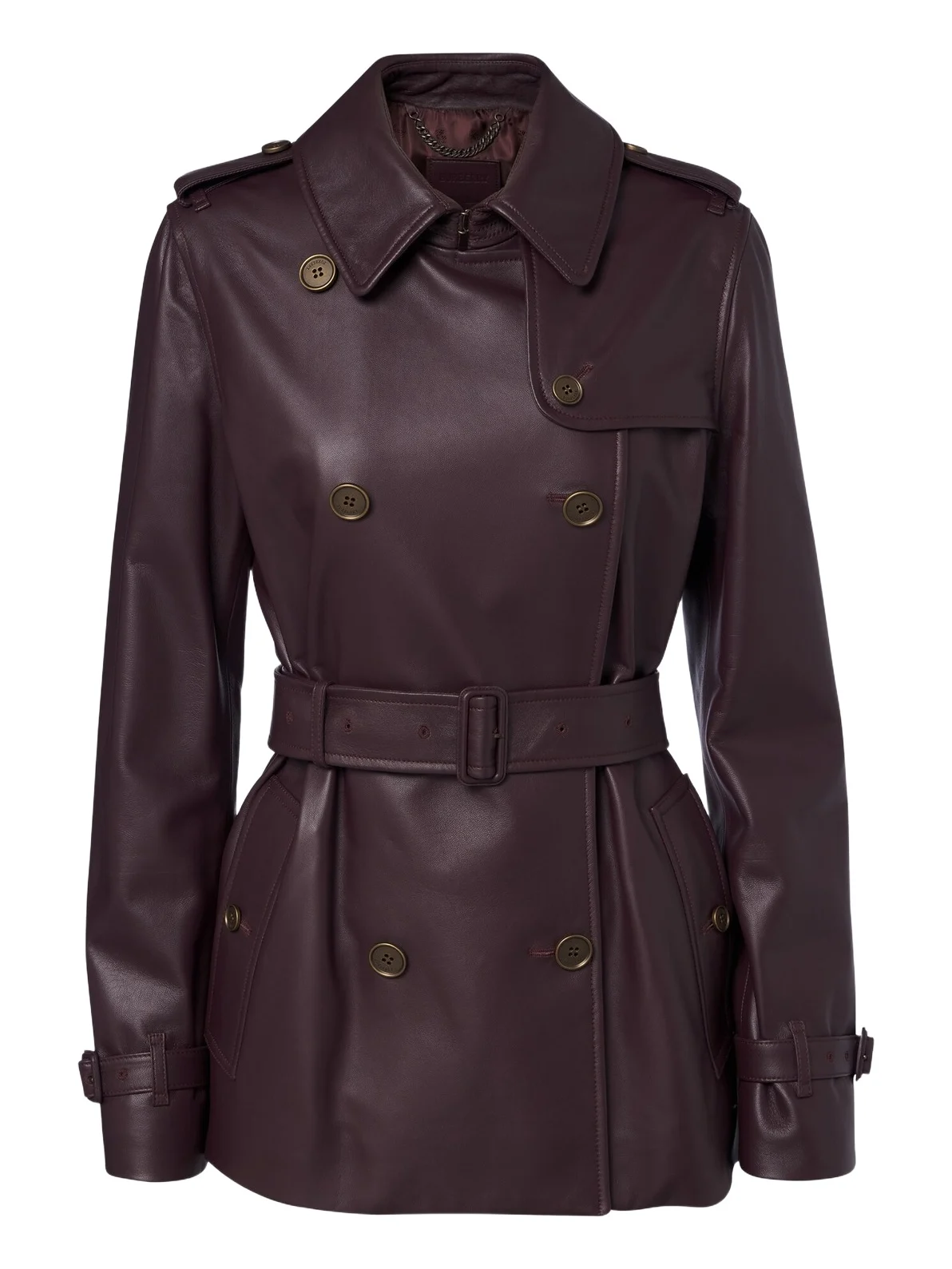 Leather trench coat