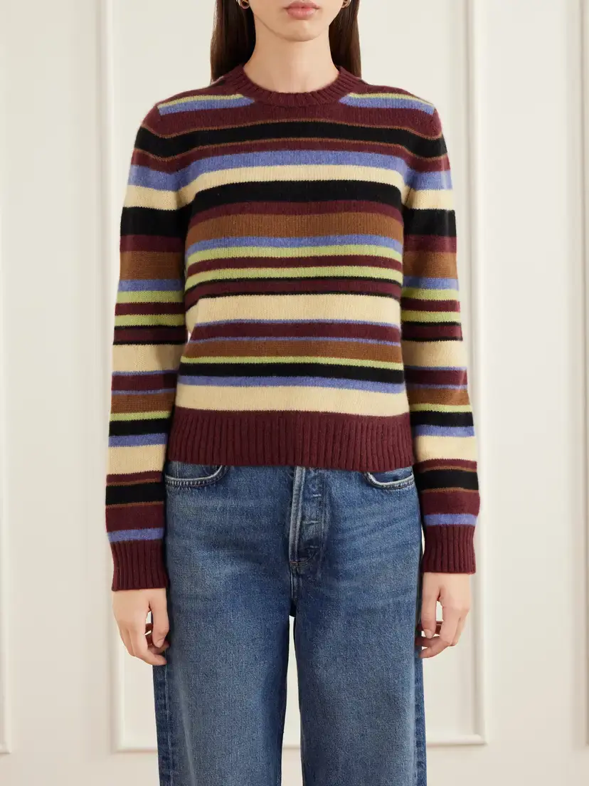 The Elder Statesman Elena Striped Cashmere Sweater | Thumbnail 3