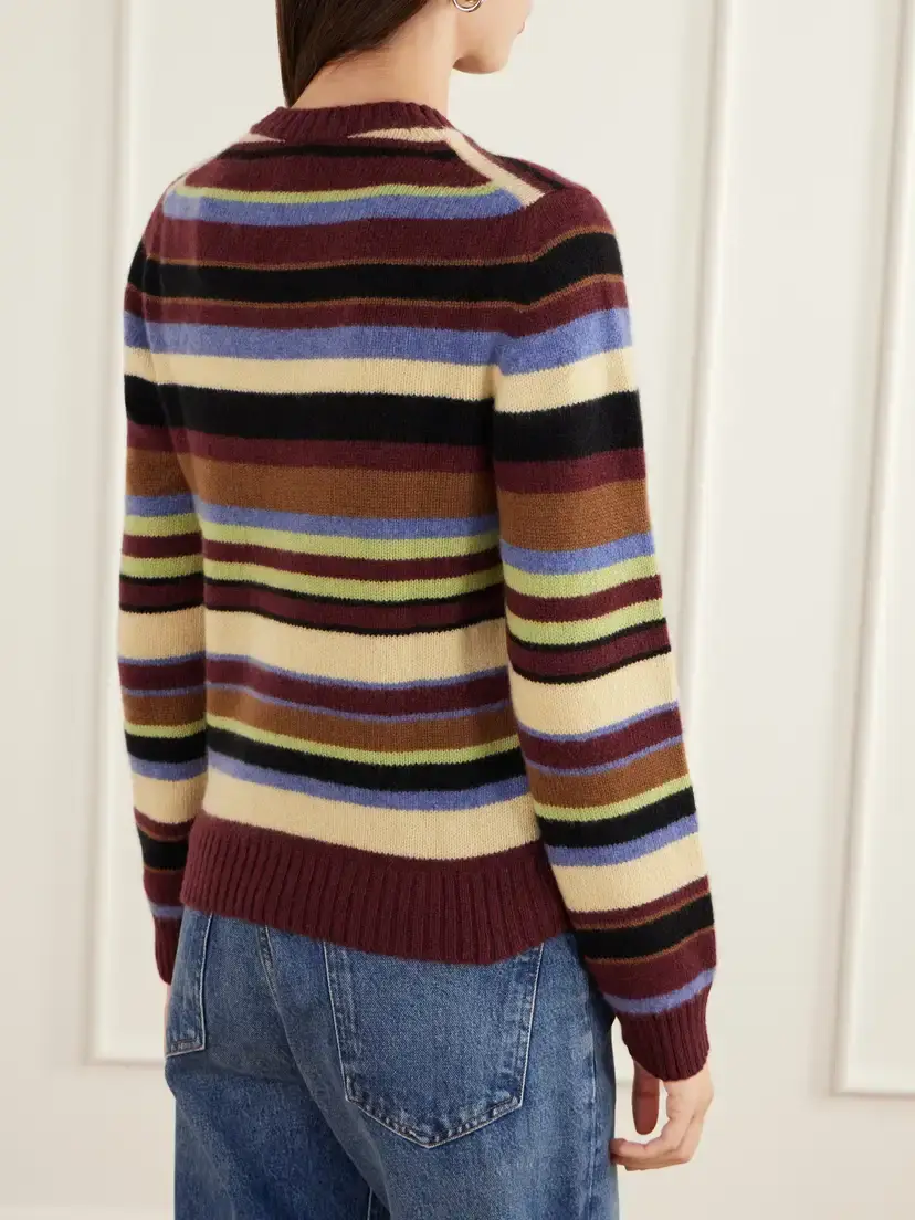 The Elder Statesman Elena Striped Cashmere Sweater | Thumbnail 4