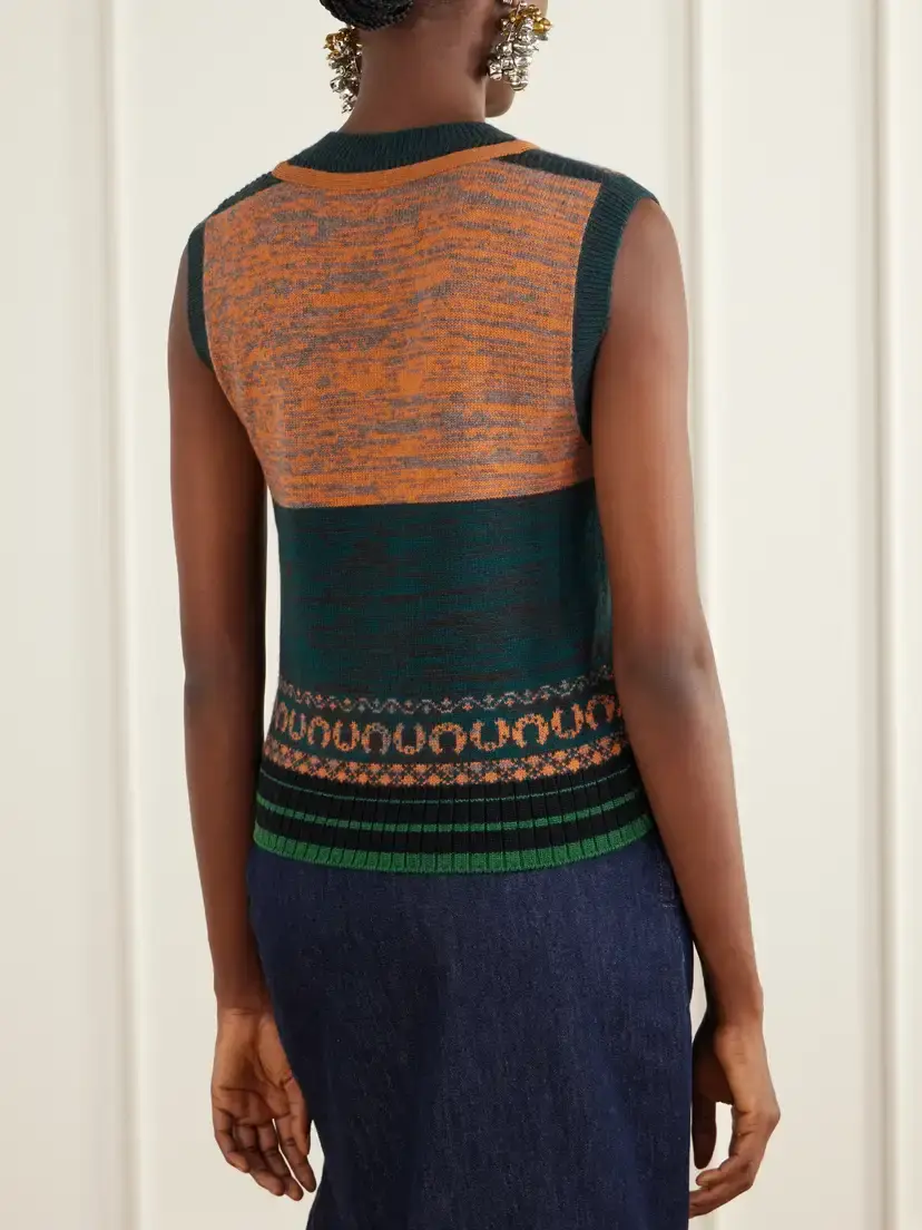 Dries Van Noten Toque Cashmere And Wool-blend Vest - Green | Thumbnail 4 Dries Van Noten Toque Cashmere And Wool-blend Vest - Green | Thumbnail 4