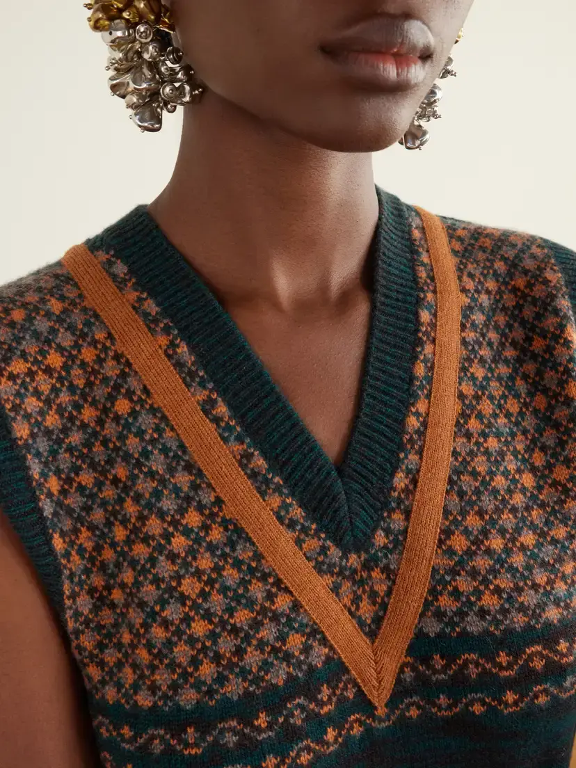 Dries Van Noten Toque Cashmere And Wool-blend Vest - Green | Thumbnail 5 Dries Van Noten Toque Cashmere And Wool-blend Vest - Green | Thumbnail 5