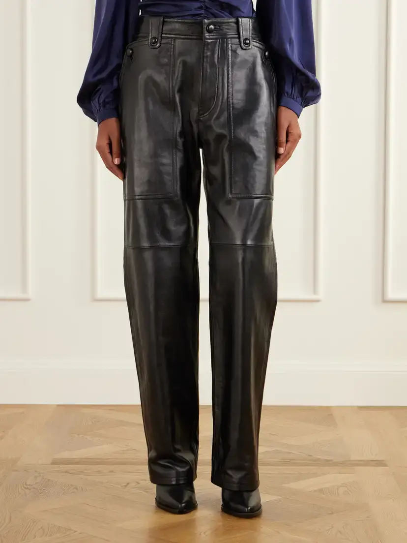 Isabel Marant Valka Leather Wide-leg Pants | Thumbnail 3 Isabel Marant Valka Leather Wide-leg Pants | Thumbnail 3