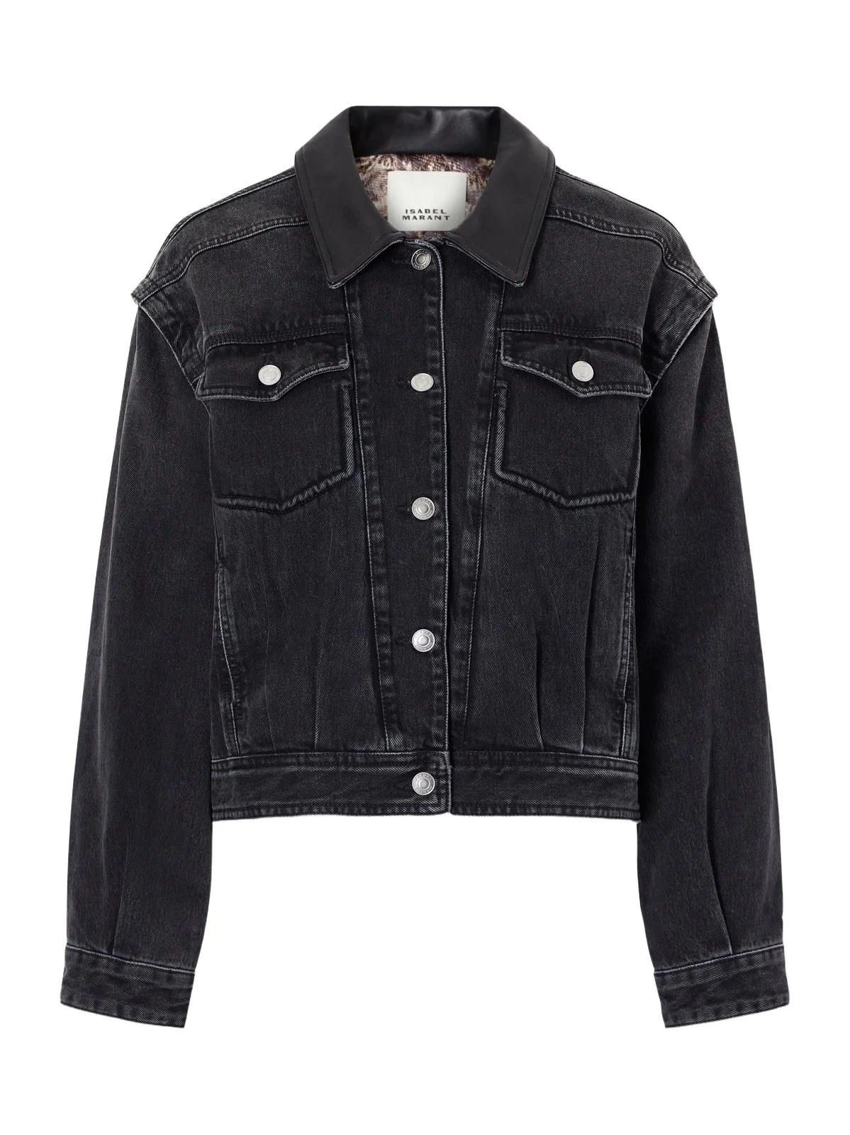 Devyn Leather-trimmed Denim Jacket Devyn Leather-trimmed Denim Jacket
