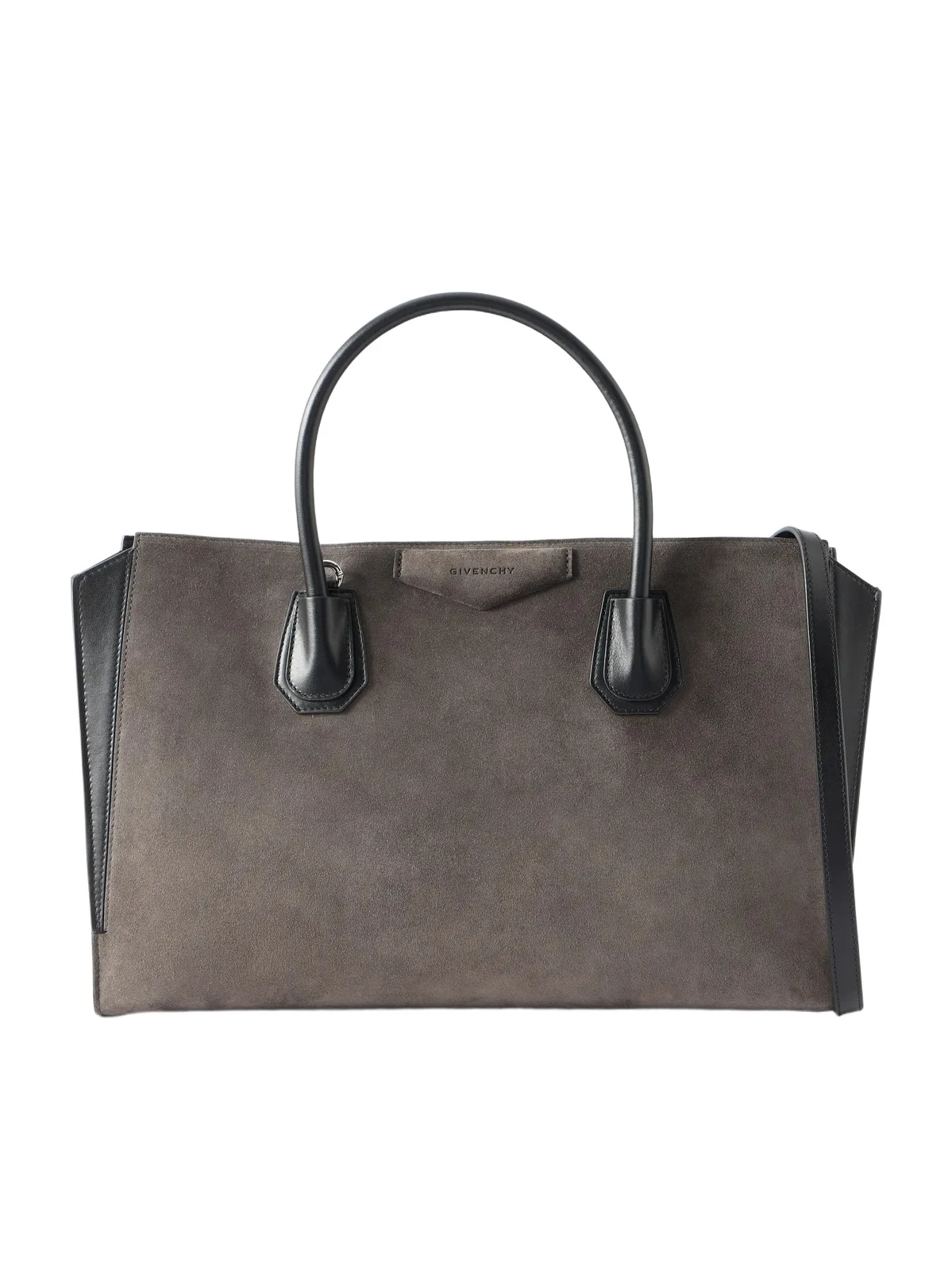 Givenchy Antigona Leather-trimmed Suede Tote