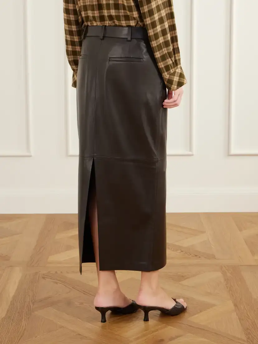 Co Double-slit Leather Midi Skirt | Thumbnail 3 Co Double-slit Leather Midi Skirt | Thumbnail 3