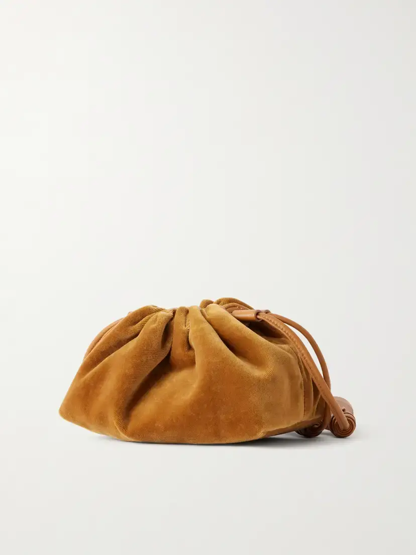 Zimmermann Cloud 91 Small Leather-trimmed Velvet Clutch | Thumbnail 4 Zimmermann Cloud 91 Small Leather-trimmed Velvet Clutch | Thumbnail 4