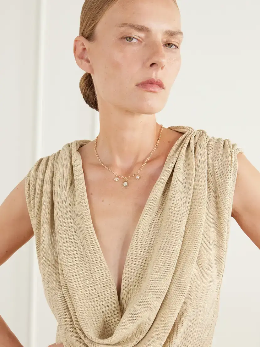 Sydney Evan Sunburst 14-karat Gold Diamond Necklace | Thumbnail 2 Sydney Evan Sunburst 14-karat Gold Diamond Necklace | Thumbnail 2