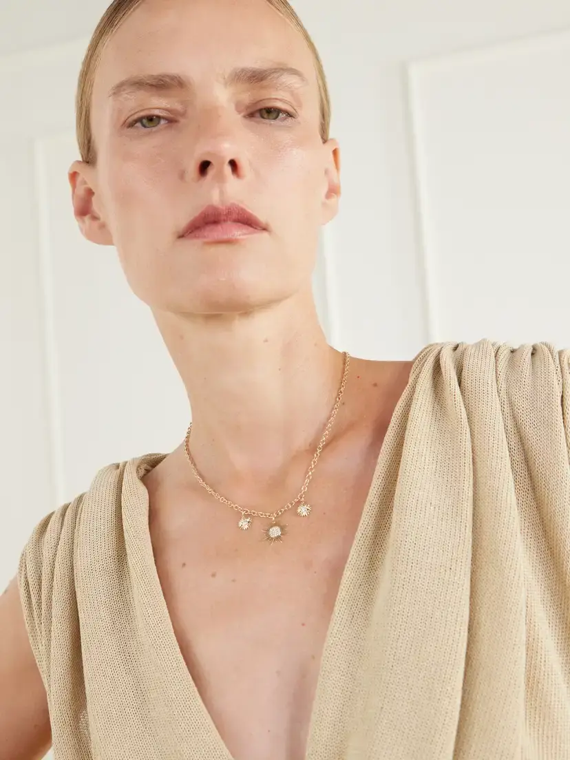 Sydney Evan Sunburst 14-karat Gold Diamond Necklace | Thumbnail 5 Sydney Evan Sunburst 14-karat Gold Diamond Necklace | Thumbnail 5