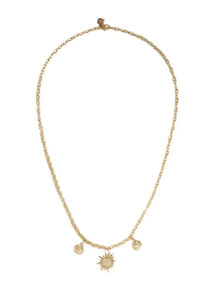 Sunburst 14-karat Gold Diamond Necklace Sunburst 14-karat Gold Diamond Necklace