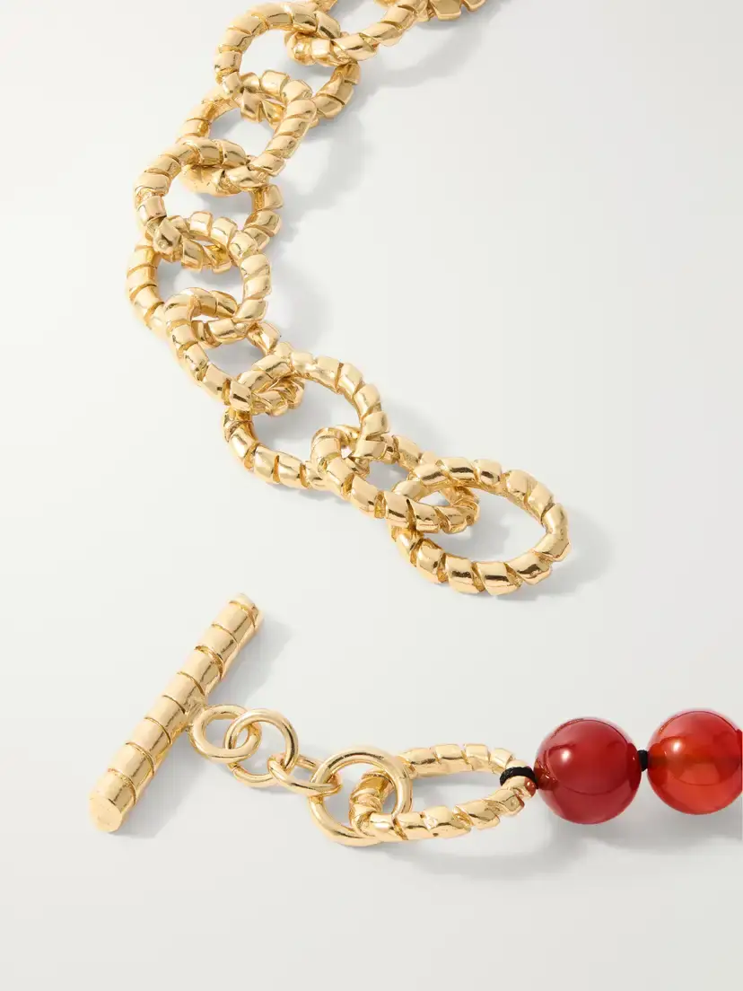 PAOLA SIGHINOLFI Grace Gold-plated Carnelian Necklace | Thumbnail 3