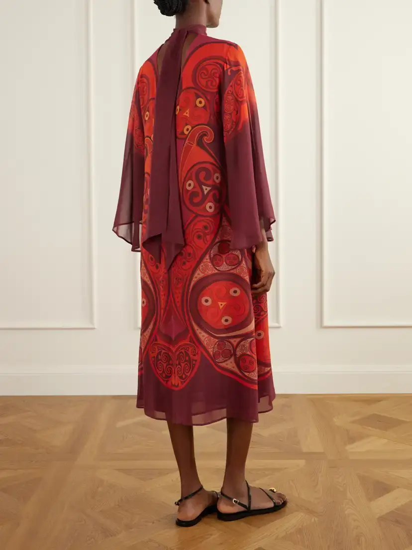 La DoubleJ Printed Silk-georgette Midi Dress | Thumbnail 3