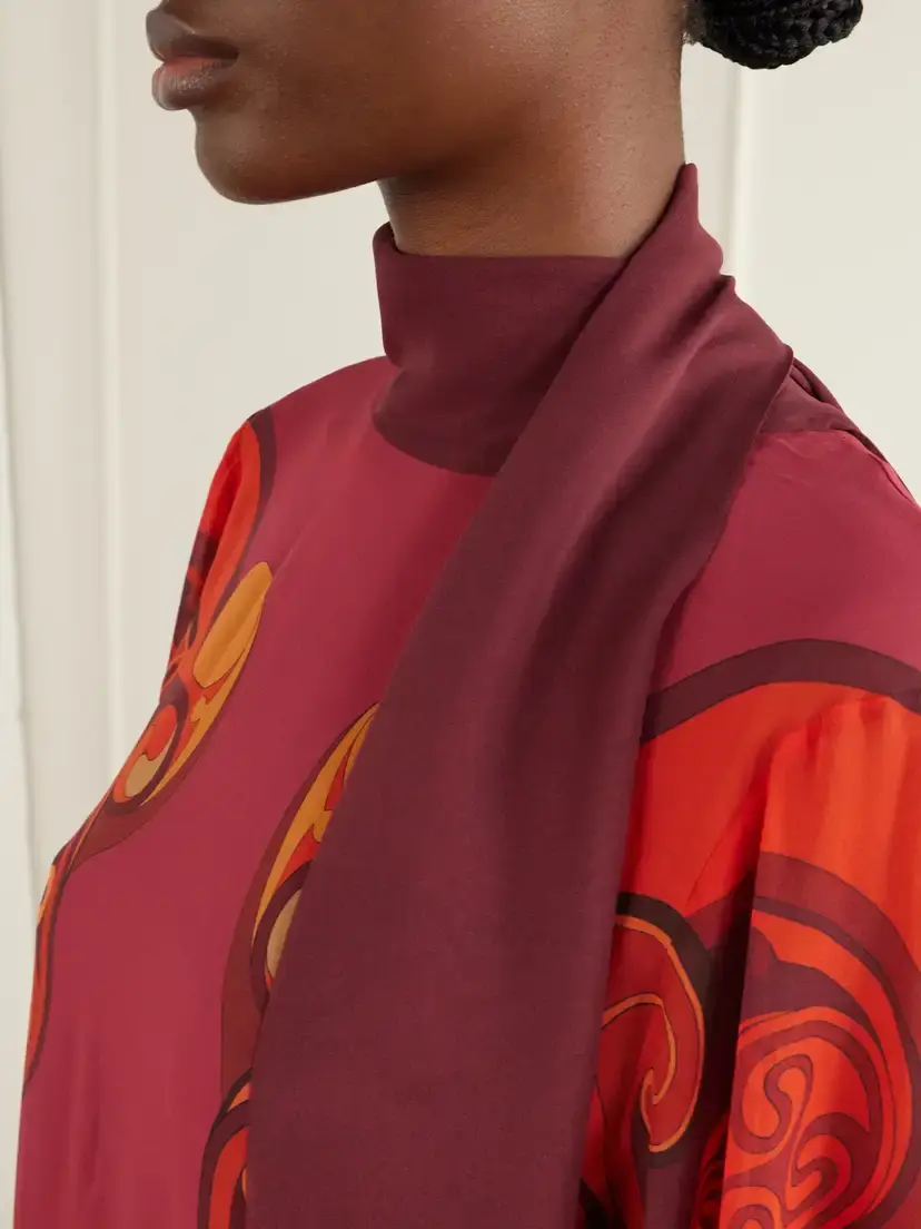 La DoubleJ Printed Silk-georgette Midi Dress | Thumbnail 5