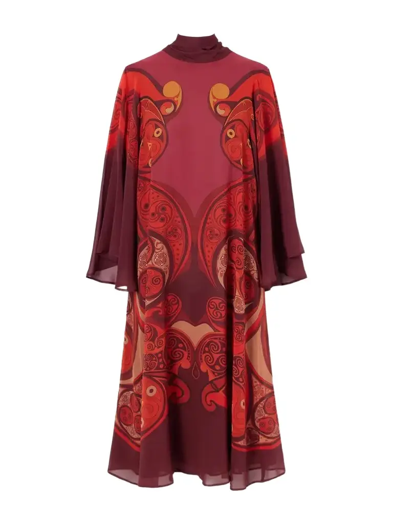 La DoubleJ Printed Silk-georgette Midi Dress