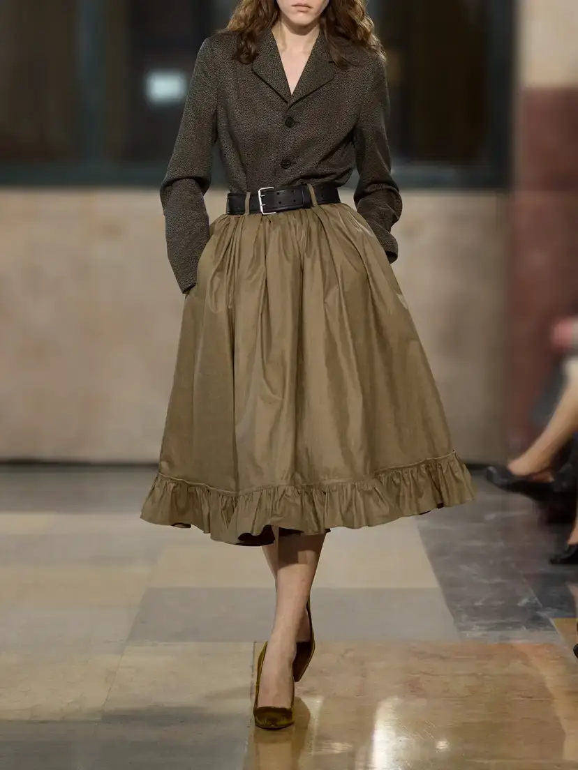 MM6 MAISON MARGIELA Waxed Cotton-blend Midi Skirt | Thumbnail 6 MM6 MAISON MARGIELA Waxed Cotton-blend Midi Skirt | Thumbnail 6