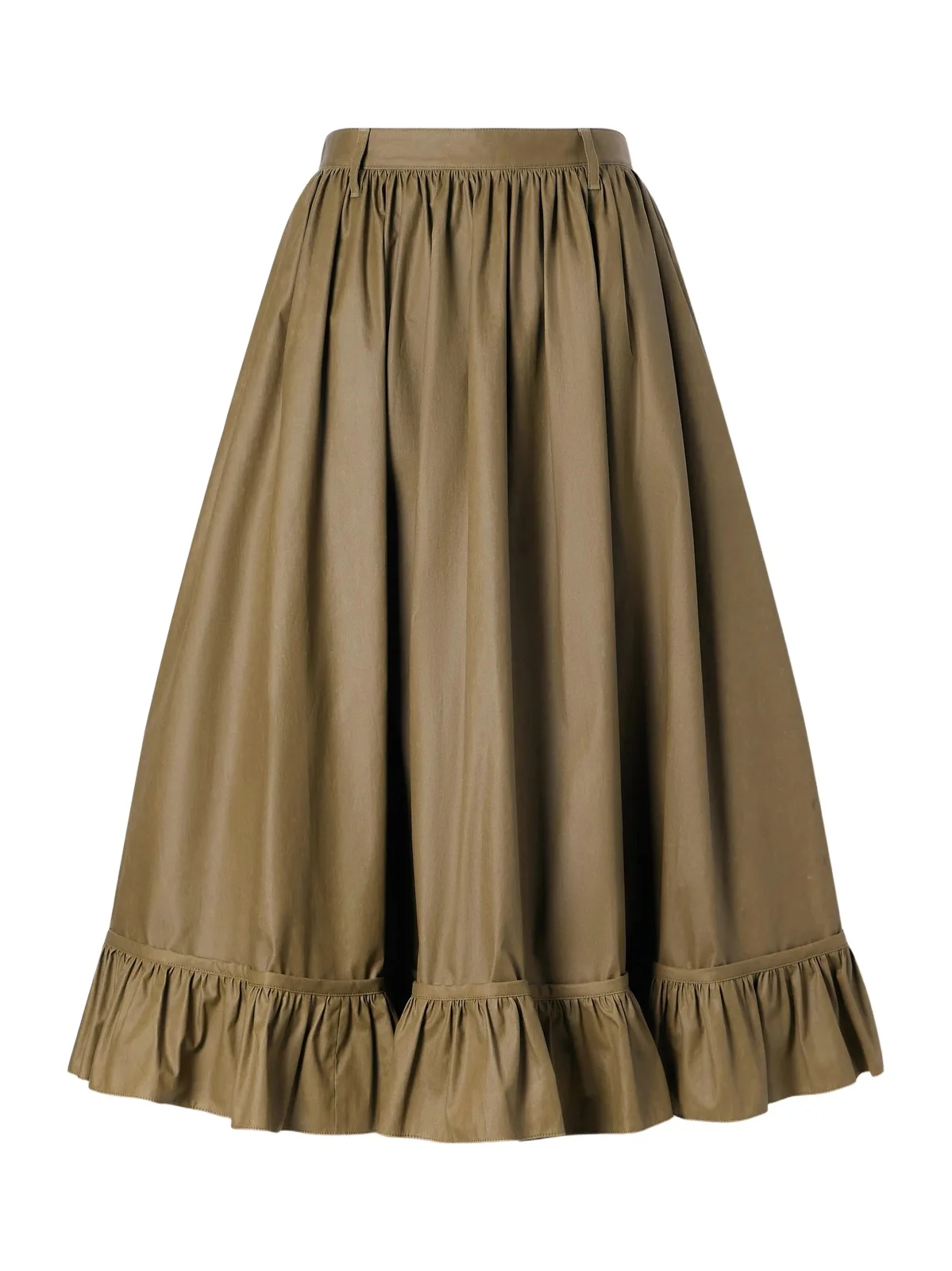Waxed Cotton-blend Midi Skirt Waxed Cotton-blend Midi Skirt