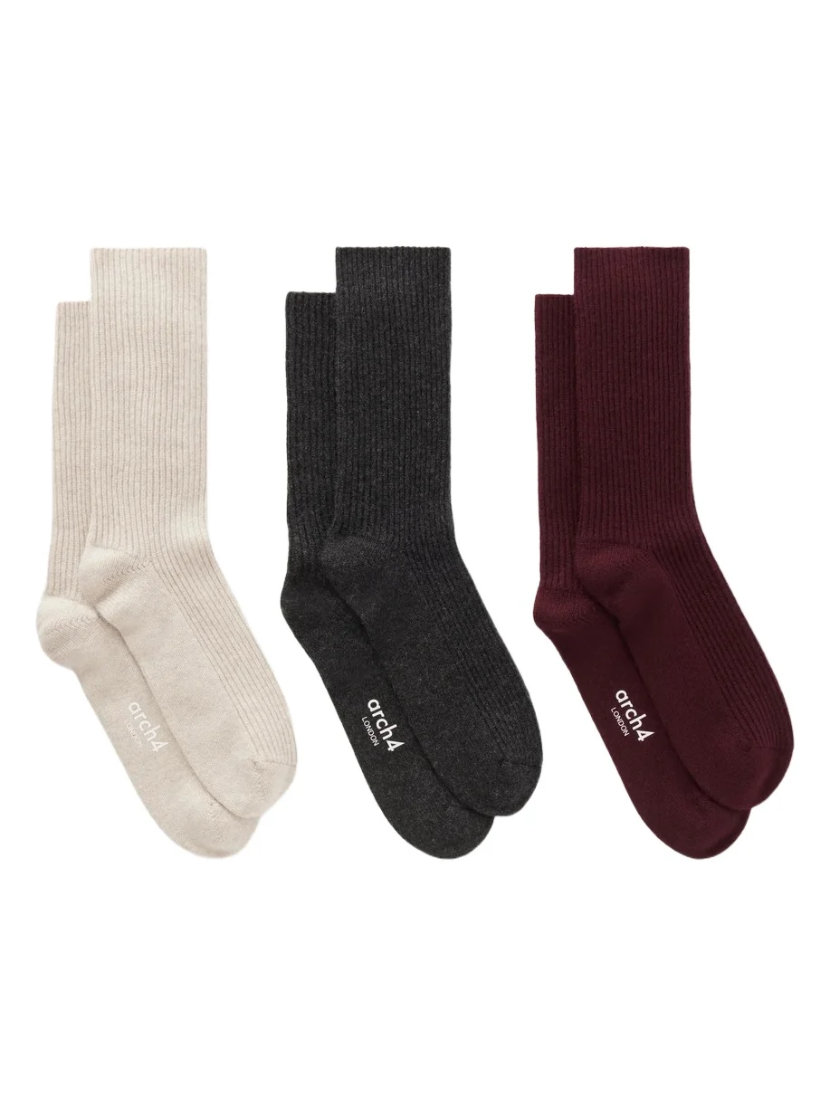 Arch4 Lucia Set Of Three Ribbed Cashmere Socks