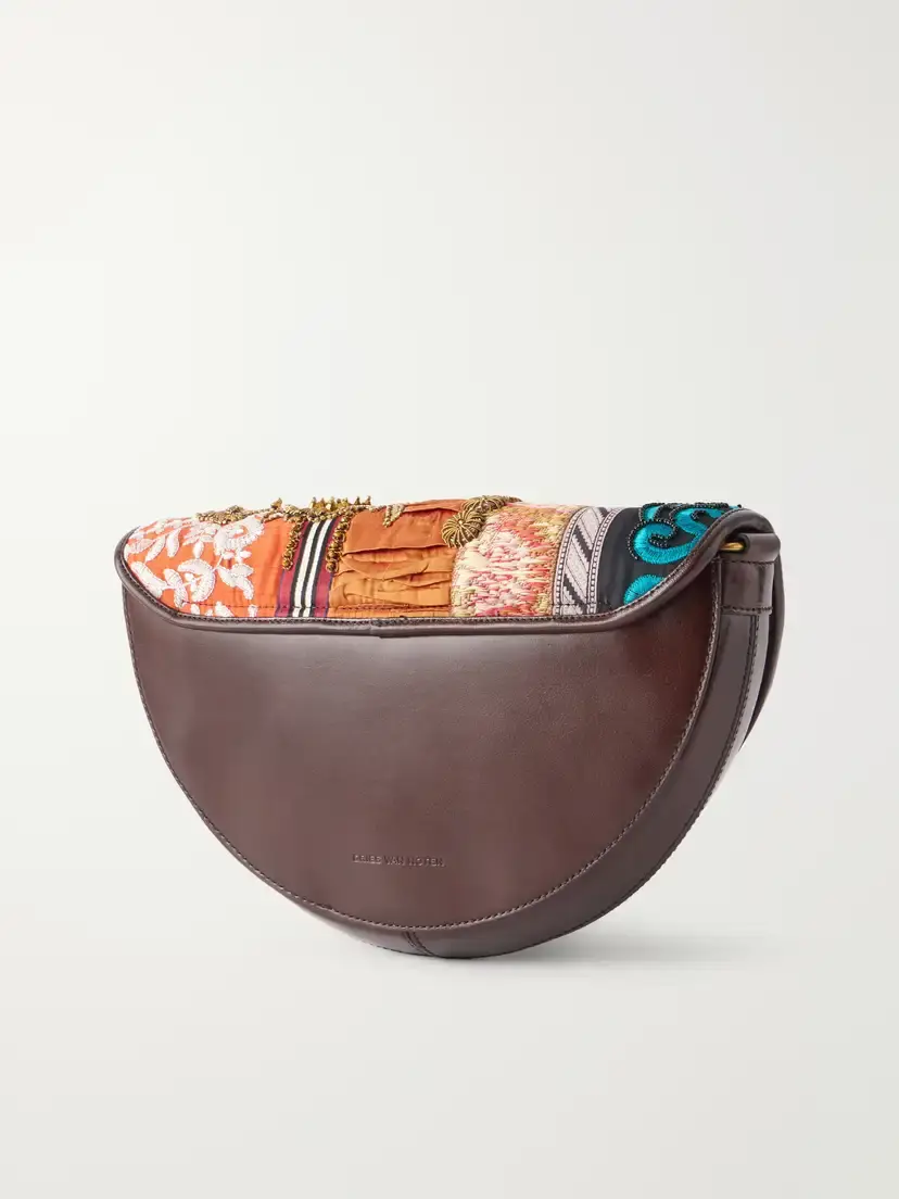 Dries Van Noten Bead-embellished Patchwork-trimmed Leather Shoulder Bag | Thumbnail 4 Dries Van Noten Bead-embellished Patchwork-trimmed Leather Shoulder Bag | Thumbnail 4
