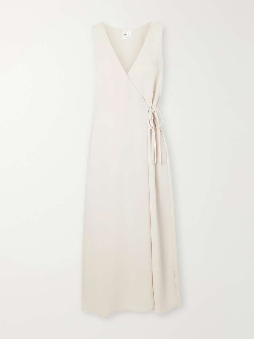 LESET Ari Crepe Wrap Midi Dress