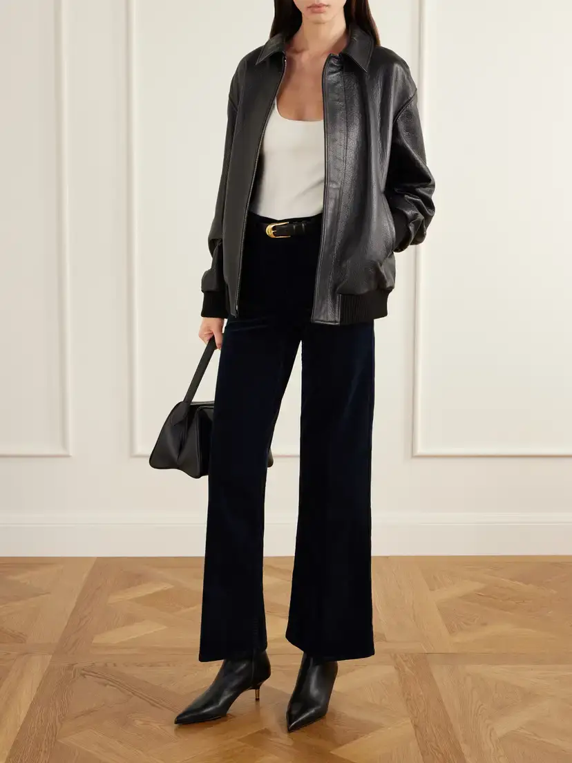 Frame Le Slim Palazzo Shrunken Pocket Corduory High-rise Wide-leg Pants | Thumbnail 2