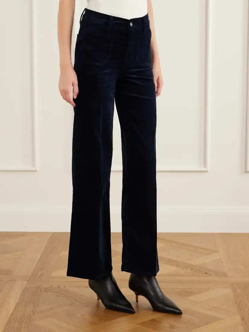 Frame Le Slim Palazzo Shrunken Pocket Corduory High-rise Wide-leg Pants | Thumbnail 3