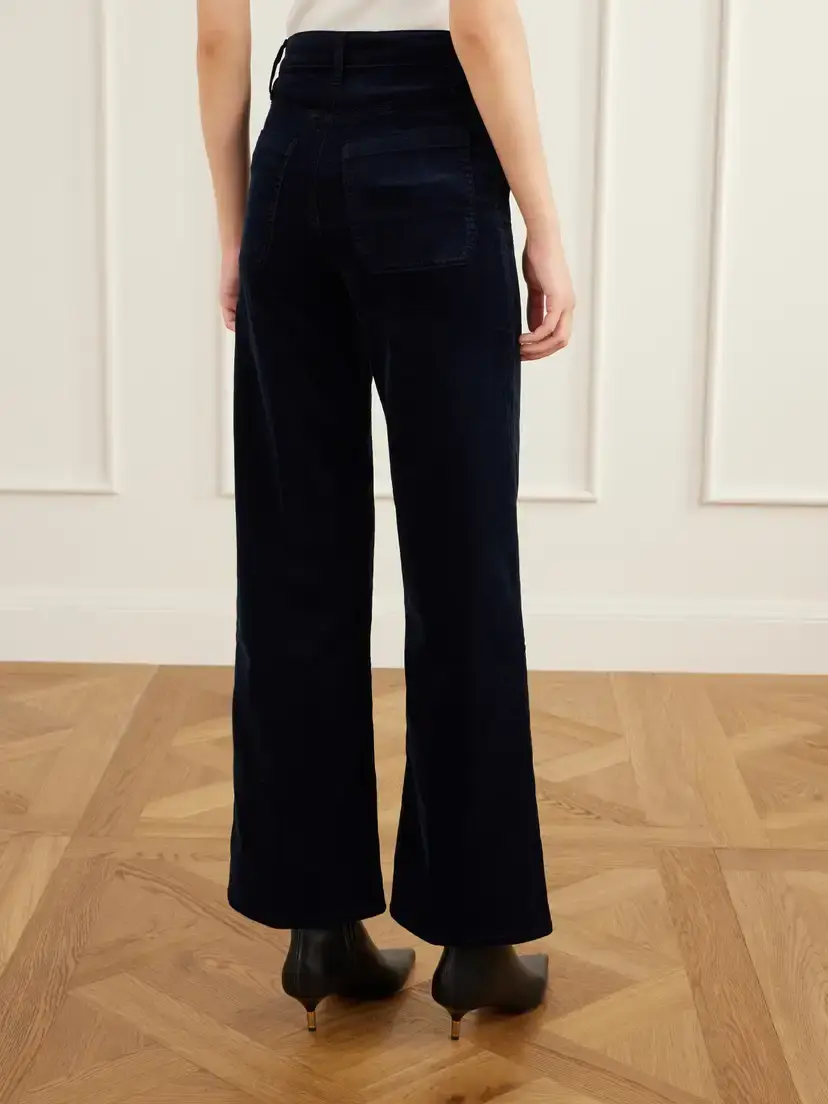 Frame Le Slim Palazzo Shrunken Pocket Corduory High-rise Wide-leg Pants | Thumbnail 4