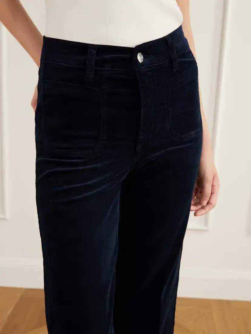 Frame Le Slim Palazzo Shrunken Pocket Corduory High-rise Wide-leg Pants | Thumbnail 5