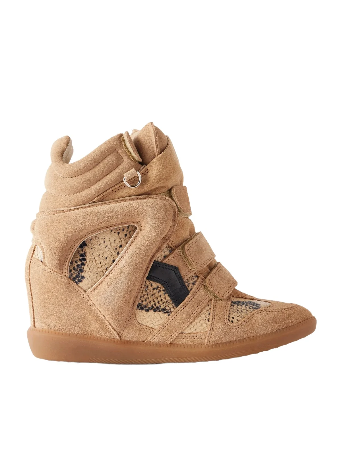 Bekett Suede-trimmed Snake-effect Leather Wedge Sneakers Bekett Suede-trimmed Snake-effect Leather Wedge Sneakers
