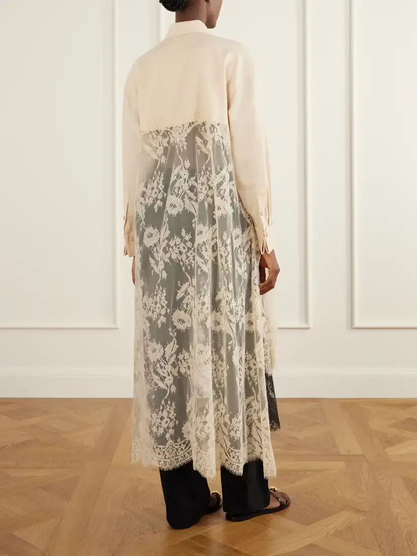 Zimmermann Valiant Asymmetric Lace-trimmed Stretch-wool Shirt | Thumbnail 3 Zimmermann Valiant Asymmetric Lace-trimmed Stretch-wool Shirt | Thumbnail 3