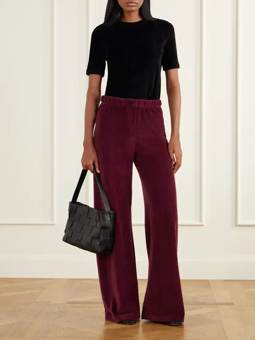 Suzie Kondi Zephyra Cotton-blend Velour Flared Sweatpants | Thumbnail 2 Suzie Kondi Zephyra Cotton-blend Velour Flared Sweatpants | Thumbnail 2