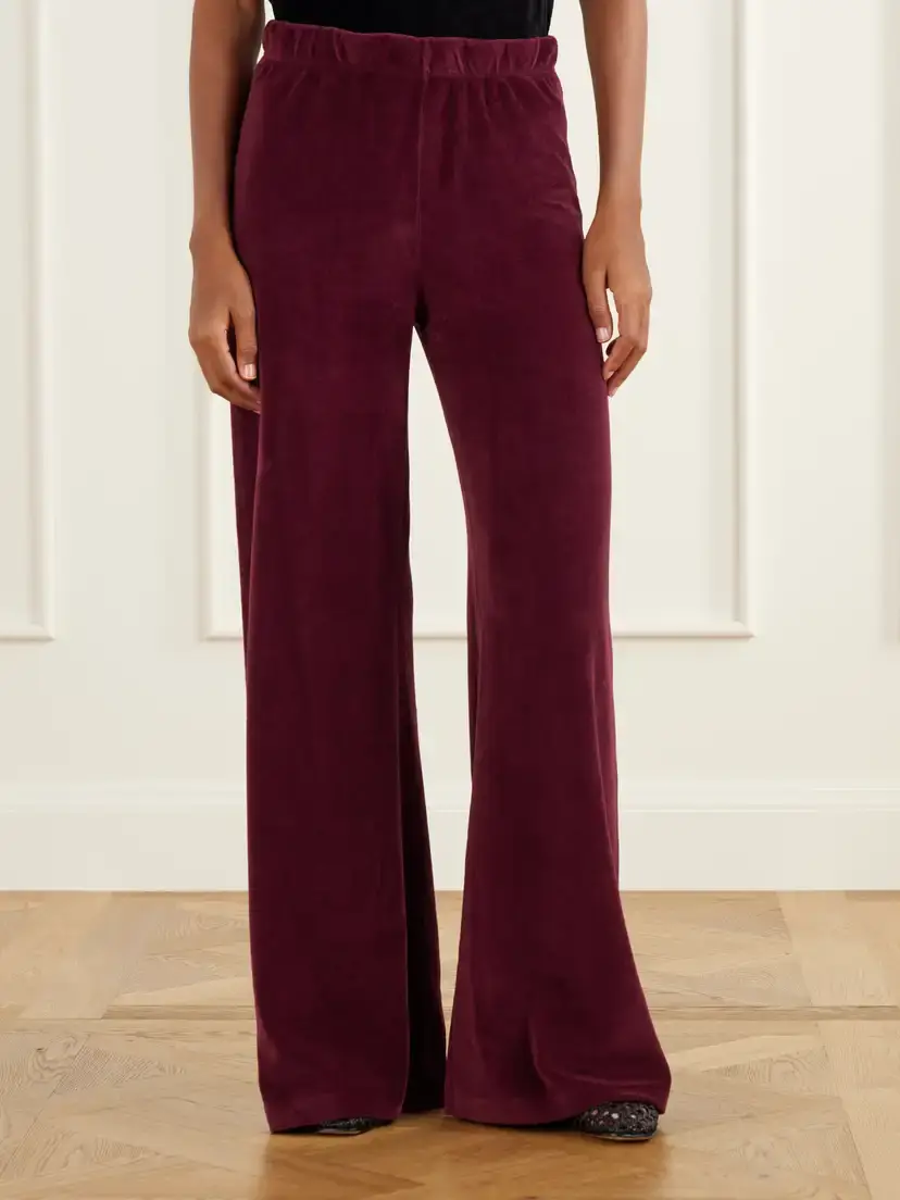 Suzie Kondi Zephyra Cotton-blend Velour Flared Sweatpants | Thumbnail 3 Suzie Kondi Zephyra Cotton-blend Velour Flared Sweatpants | Thumbnail 3