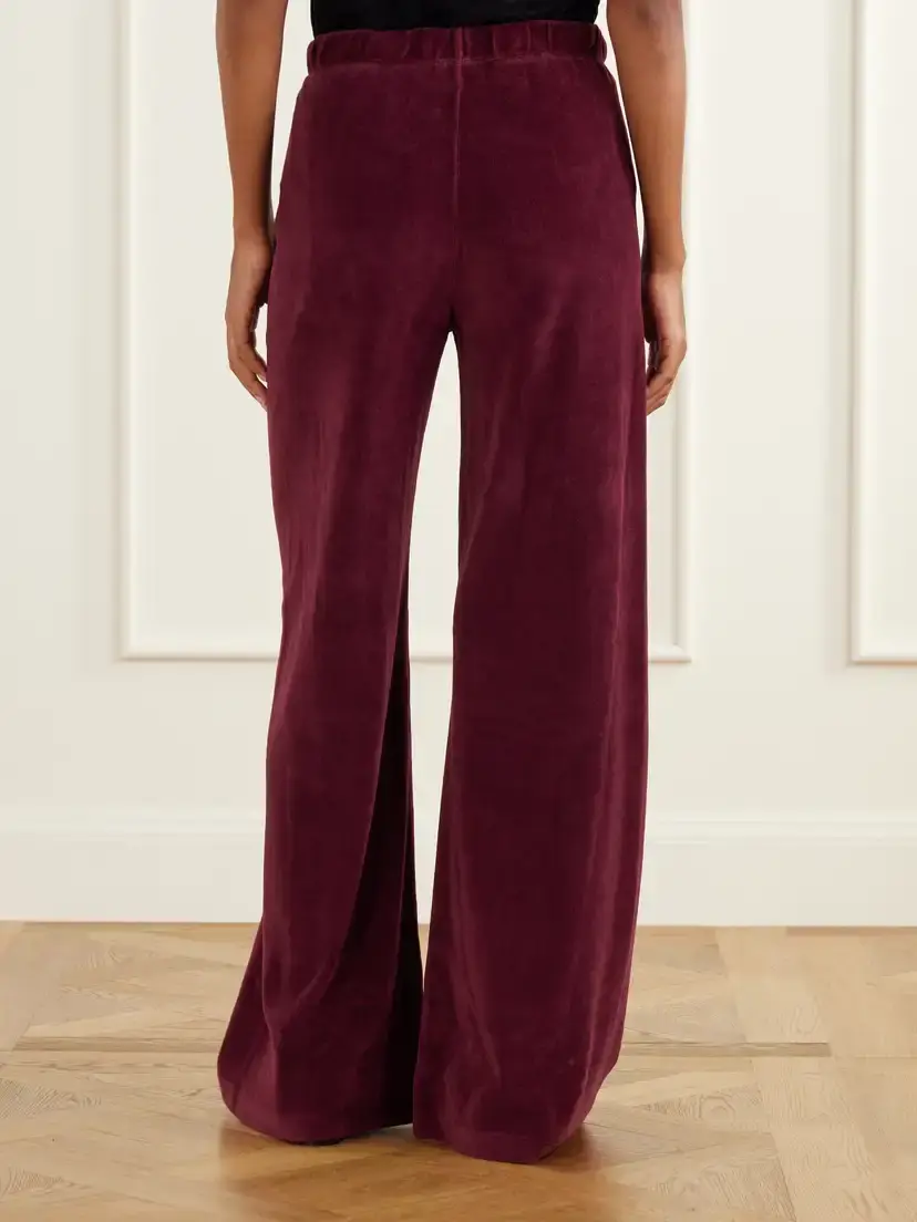 Suzie Kondi Zephyra Cotton-blend Velour Flared Sweatpants | Thumbnail 4 Suzie Kondi Zephyra Cotton-blend Velour Flared Sweatpants | Thumbnail 4