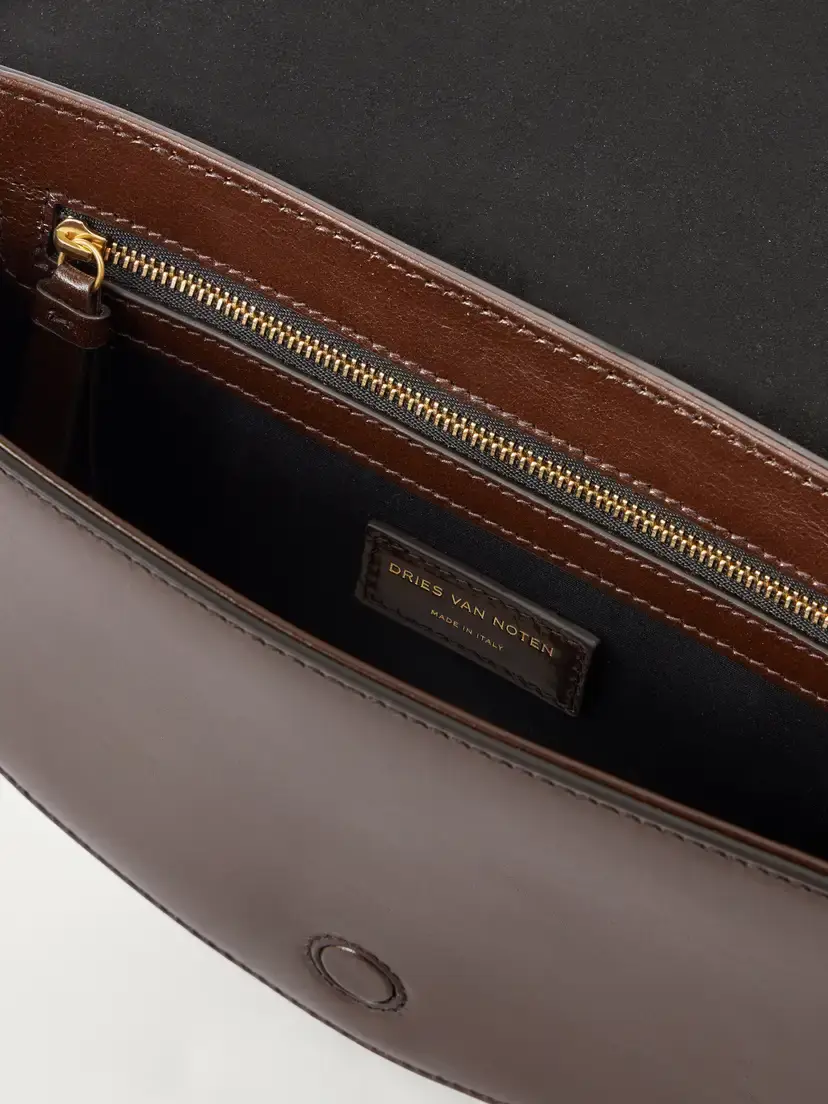 Dries Van Noten Embellished Fabric-trimmed Leather Shoulder Bag | Thumbnail 6 Dries Van Noten Embellished Fabric-trimmed Leather Shoulder Bag | Thumbnail 6