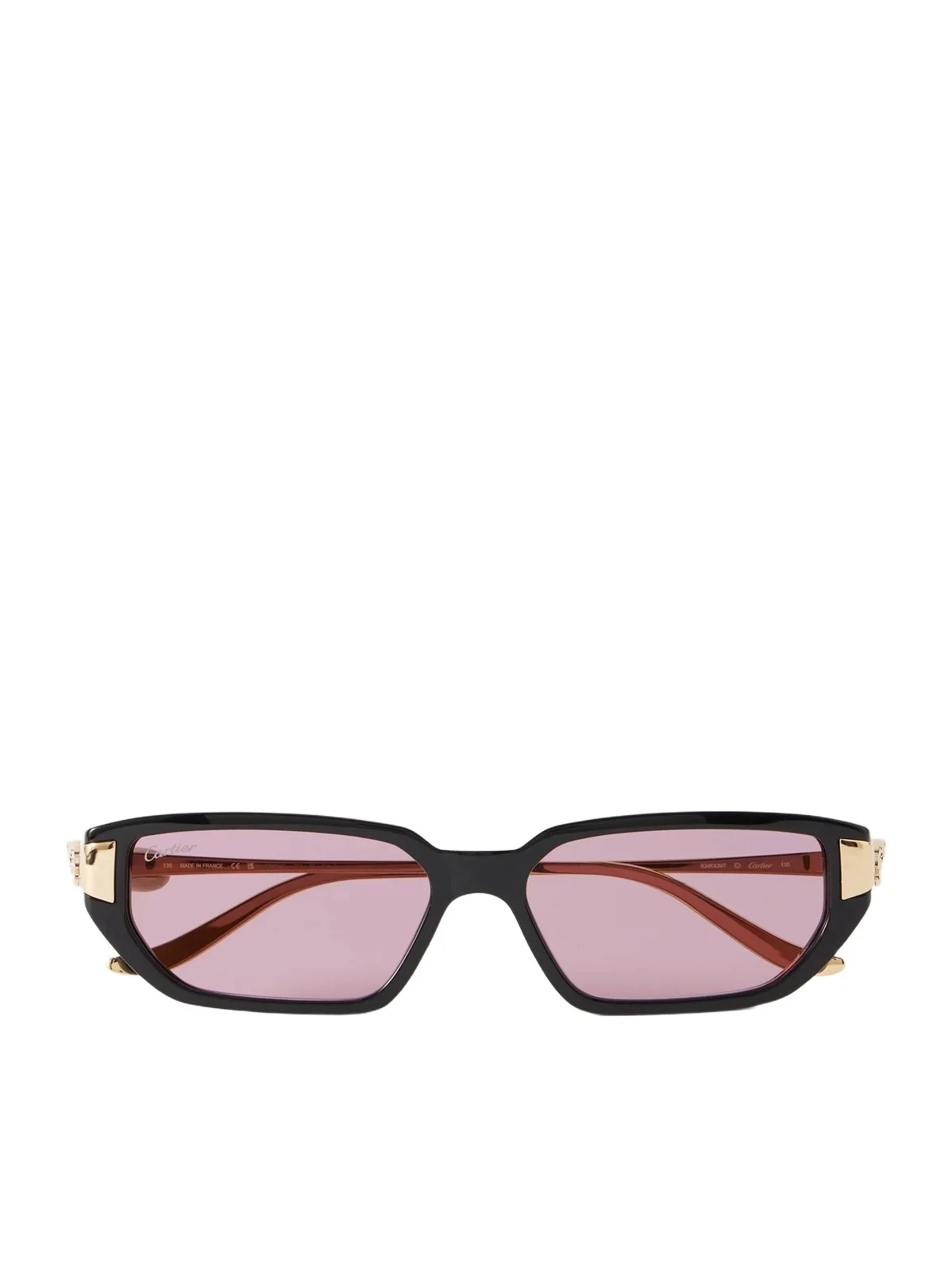 Cartier Eyewear Panthère De Cartier Rectangular-frame Recycled-acetate Gold-tone Sunglasses