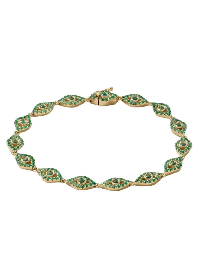 Protective Eye 14-karat Gold Emerald Bracelet Protective Eye 14-karat Gold Emerald Bracelet