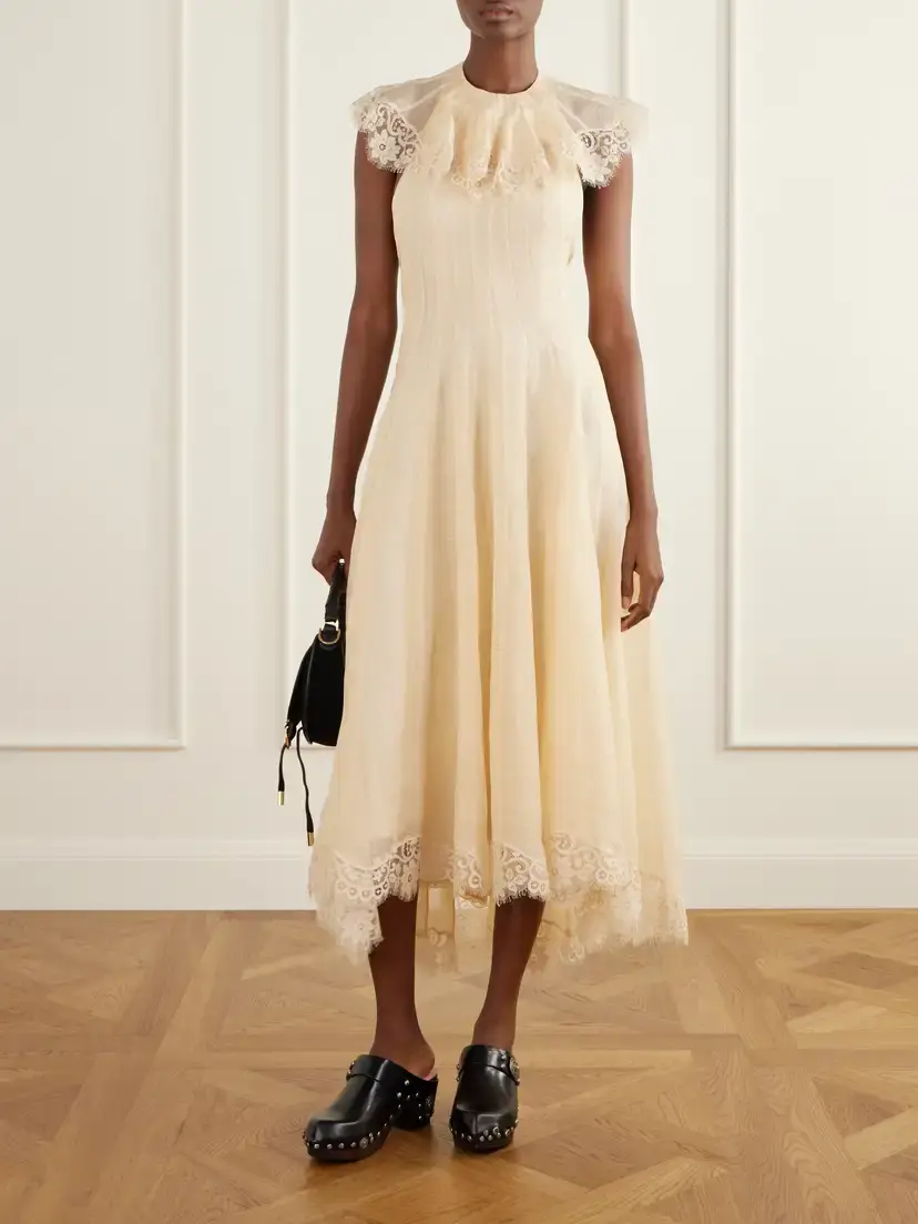 Zimmermann Ascent Open-back Lace-trimmed Linen And Silk-blend Midi Dress | Thumbnail 2