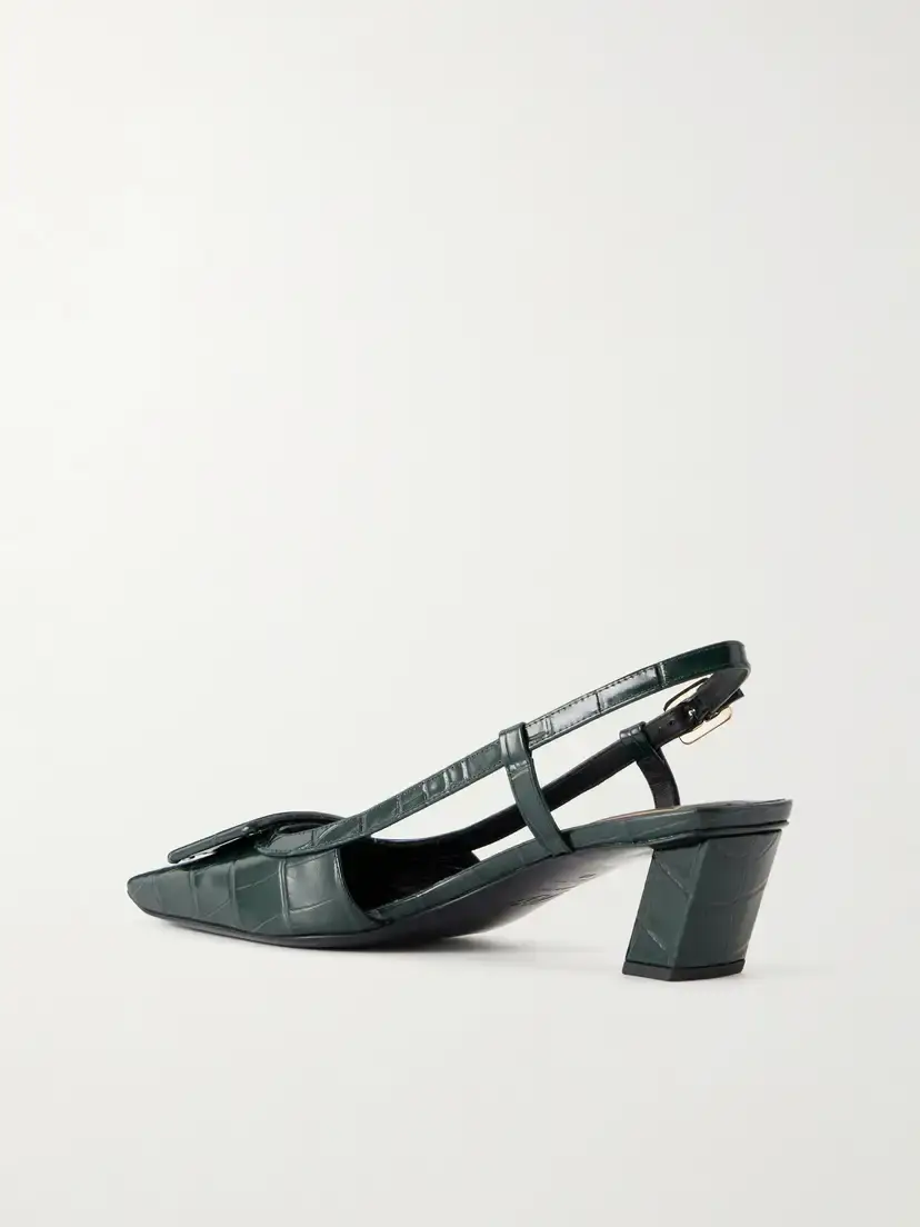 Roger Vivier Belle Vivier 45 Croc-effect Leather Slingback Pumps | Thumbnail 3 Roger Vivier Belle Vivier 45 Croc-effect Leather Slingback Pumps | Thumbnail 3
