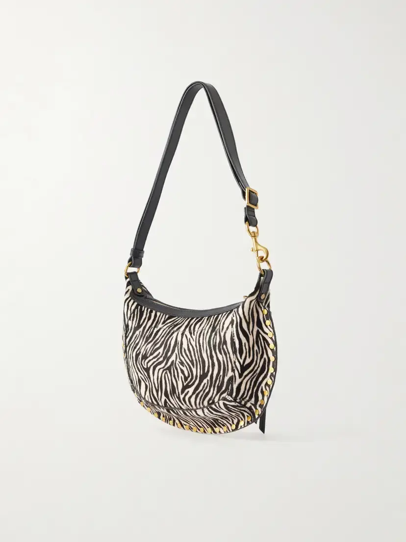 Isabel Marant Oskan Moon Zebra-print Leather-trimmed Calf-hair Shoulder Bag | Thumbnail 4 Isabel Marant Oskan Moon Zebra-print Leather-trimmed Calf-hair Shoulder Bag | Thumbnail 4