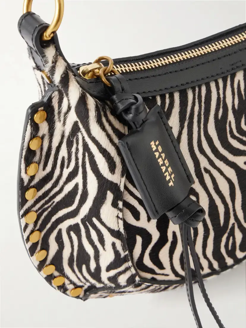 Isabel Marant Oskan Moon Zebra-print Leather-trimmed Calf-hair Shoulder Bag | Thumbnail 5 Isabel Marant Oskan Moon Zebra-print Leather-trimmed Calf-hair Shoulder Bag | Thumbnail 5