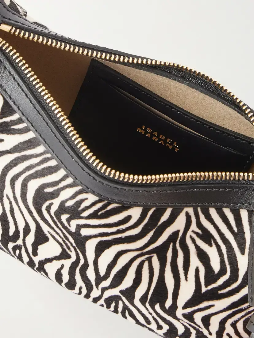 Isabel Marant Oskan Moon Zebra-print Leather-trimmed Calf-hair Shoulder Bag | Thumbnail 6 Isabel Marant Oskan Moon Zebra-print Leather-trimmed Calf-hair Shoulder Bag | Thumbnail 6