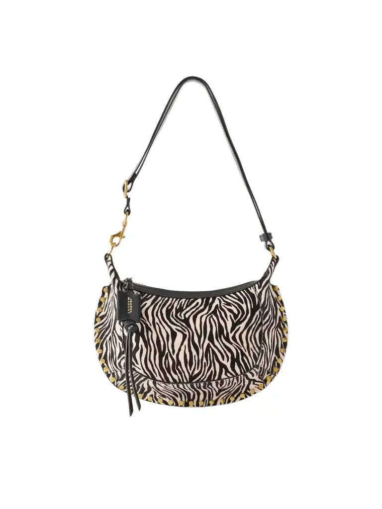 Oskan Moon Zebra-print Leather-trimmed Calf-hair Shoulder Bag Oskan Moon Zebra-print Leather-trimmed Calf-hair Shoulder Bag