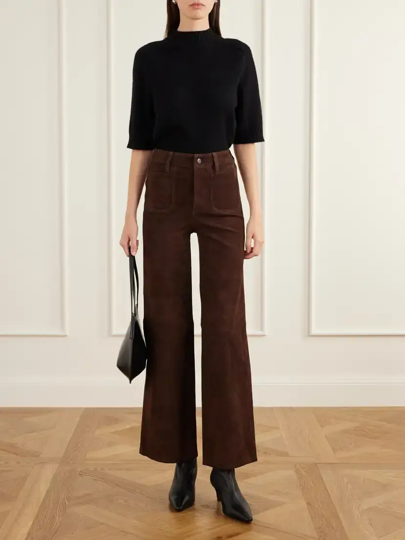 Frame Le Slim Palazzo Modernist Pocket Suede High-rise Wide-leg Pants | Thumbnail 2 Frame Le Slim Palazzo Modernist Pocket Suede High-rise Wide-leg Pants | Thumbnail 2