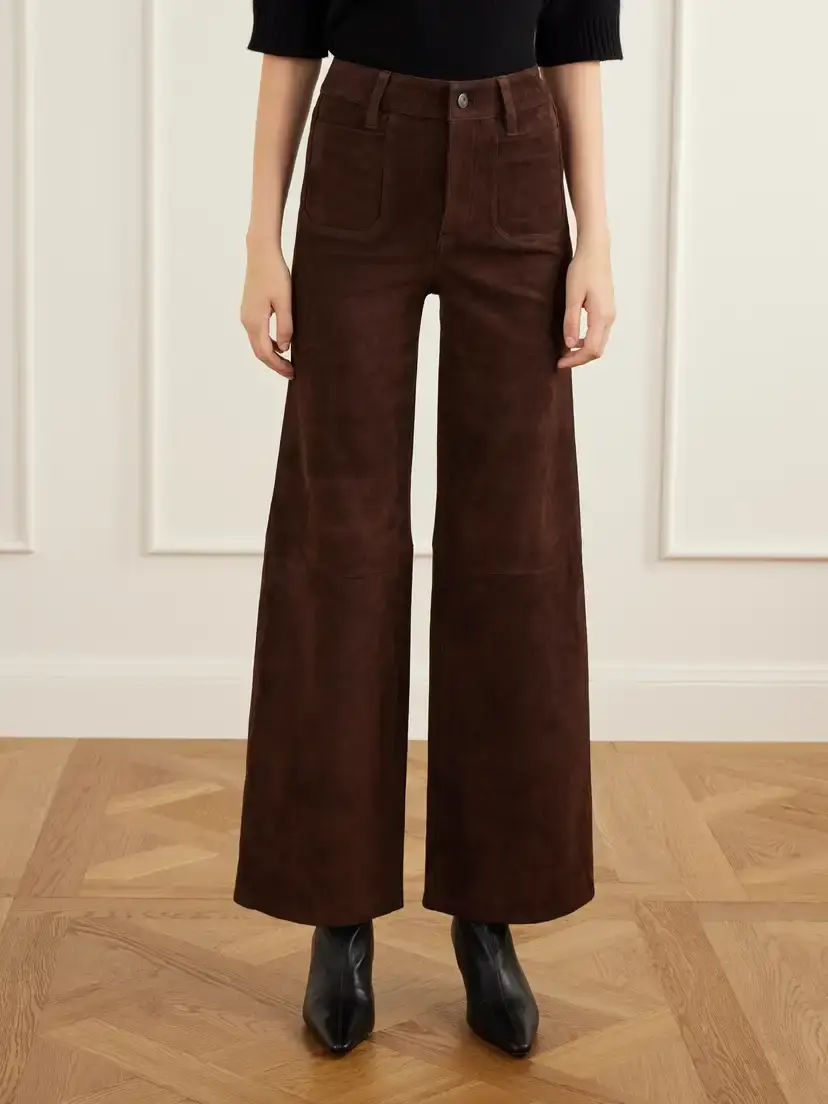 Frame Le Slim Palazzo Modernist Pocket Suede High-rise Wide-leg Pants | Thumbnail 3 Frame Le Slim Palazzo Modernist Pocket Suede High-rise Wide-leg Pants | Thumbnail 3