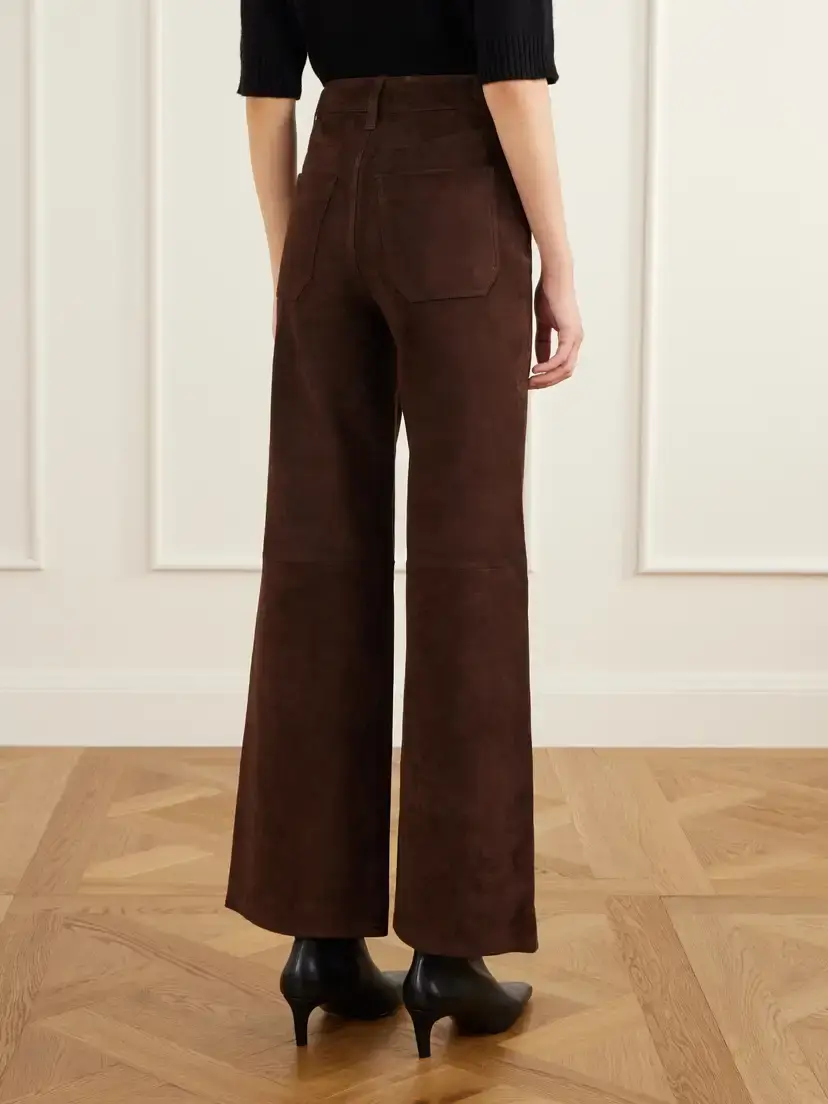 Frame Le Slim Palazzo Modernist Pocket Suede High-rise Wide-leg Pants | Thumbnail 4 Frame Le Slim Palazzo Modernist Pocket Suede High-rise Wide-leg Pants | Thumbnail 4