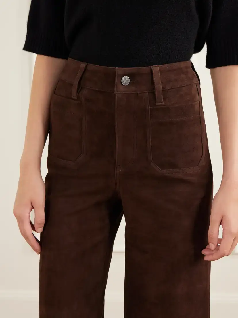 Frame Le Slim Palazzo Modernist Pocket Suede High-rise Wide-leg Pants | Thumbnail 5 Frame Le Slim Palazzo Modernist Pocket Suede High-rise Wide-leg Pants | Thumbnail 5