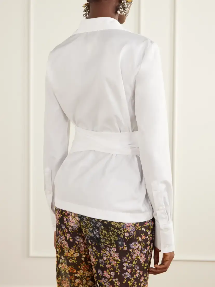 Dries Van Noten Cotton-poplin Wrap Shirt | Thumbnail 3