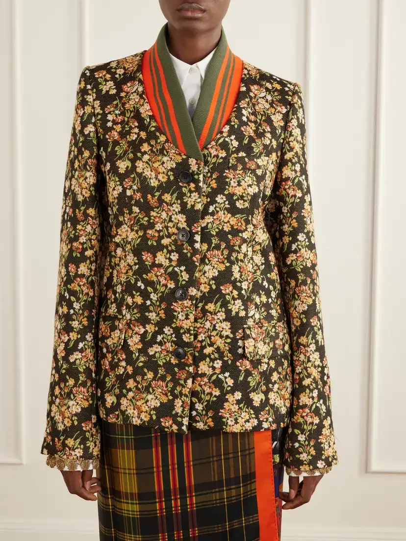 Dries Van Noten Britt Floral-jacquard Cotton-blend Jacket | Thumbnail 3